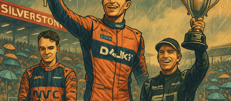 Silverstone 2025 : Norris triomphe à domicile sous la pluie